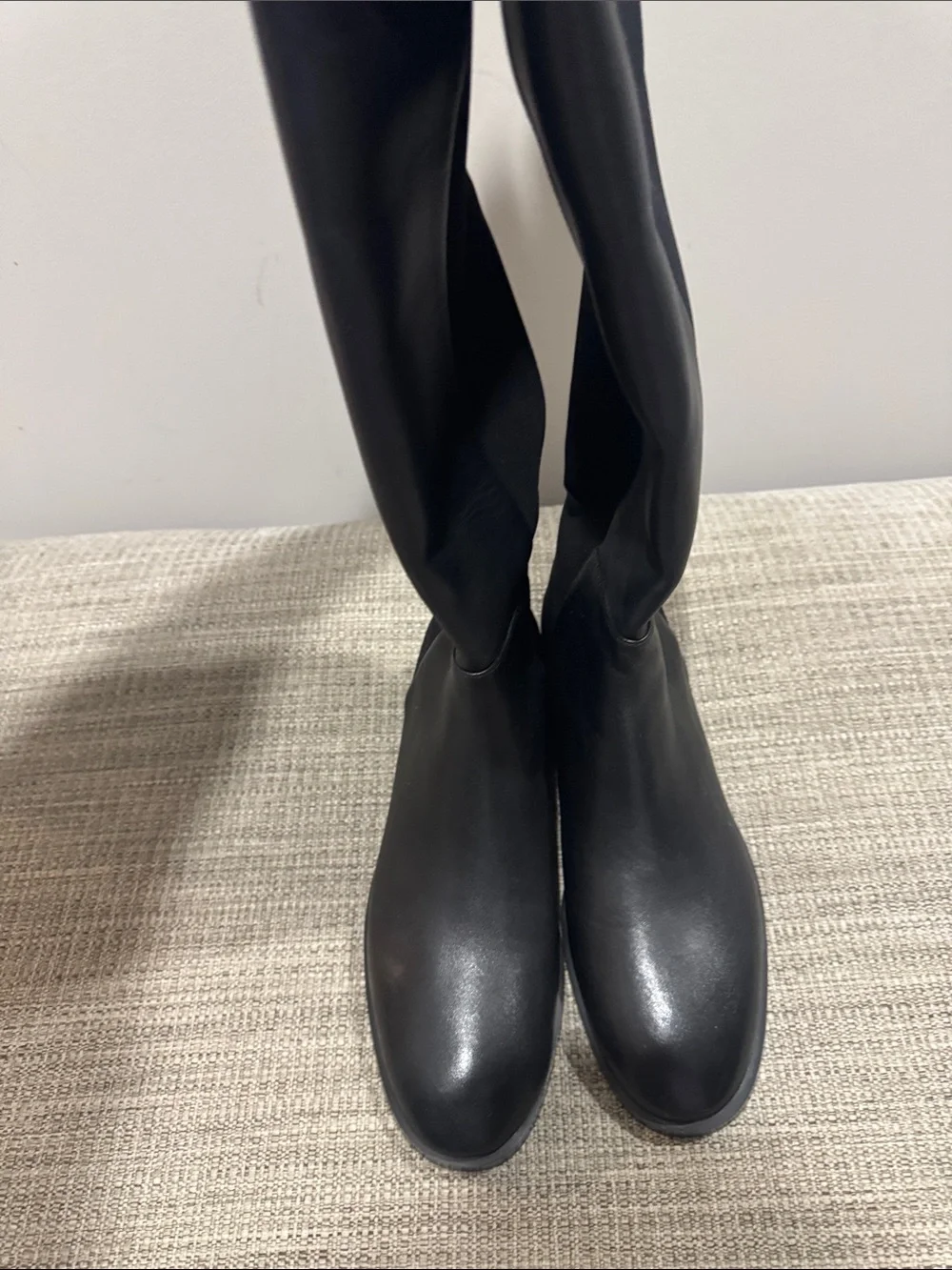 Stuart Weitzman Keenan City Boots Black Over-the-Knee Boots.
